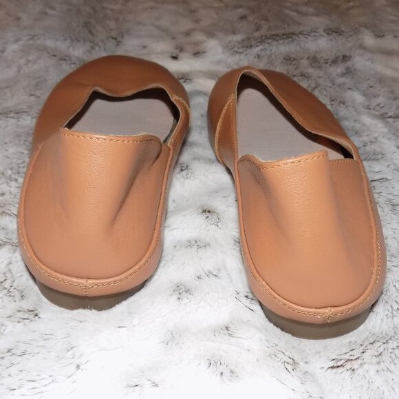 Empress Australia Nude Leather Square Toe Ballet Flats - Picture 7 of 10